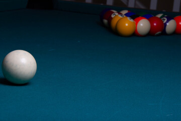 billiard balls on a table