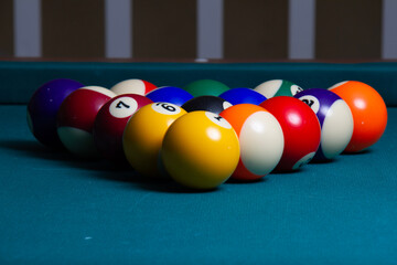 billiard balls on a table