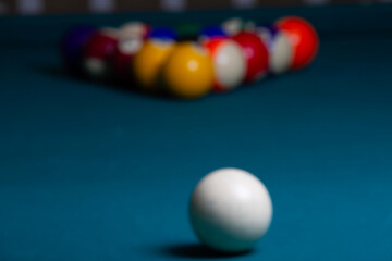 billiard balls on a table