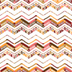 Abstract colorful coral zigzag pattern for cover design. Retro chevron vector background. Geometric decorative seamless. Living Coral 2019 Color of the Year.