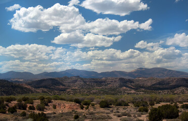 landscape of the desert, mountains and sky