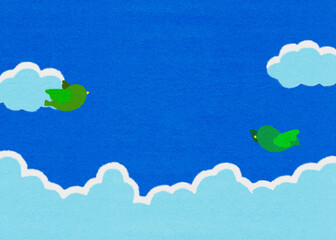 フェルトテクスチャの青空背景