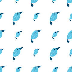 Nature pattern birds leaf decor repeating design. Vector design for paper, cover, wallpaper, fabric, textile, interior decor, and another project.