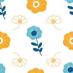 Vector garden flower seamless repeat pattern design background. Perfect for modern wallpaper, fabric, 
home decor, and wrapping projects.