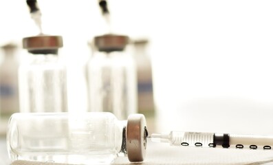 disposable insulin syringes and medicine vials