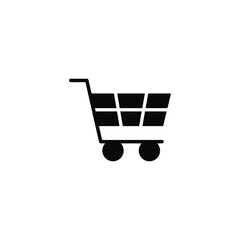Shopping cart icon. Simple solid style for web template and app. Shop, basket, bag, store, online, purchase, buy, retail, vector illustration design on white background. EPS 10