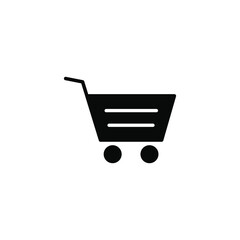 Shopping cart icon. Simple solid style for web template and app. Shop, basket, bag, store, online, purchase, buy, retail, vector illustration design on white background. EPS 10