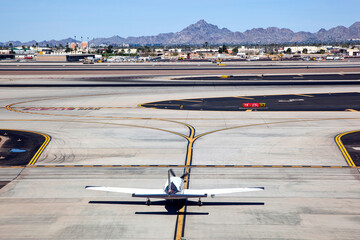 Plane on Taxiway, preparing for take off