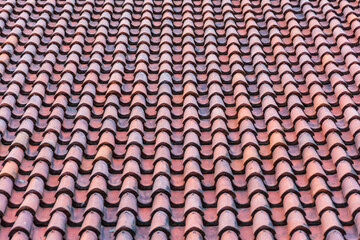 
roof with red roof tiles