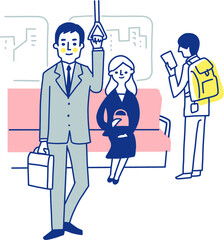 電車の車内と乗客