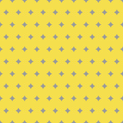 Gray twinkles seamless pattern on yellow background. Colors of the year 2021. Cute gray twinkles on yellow background
