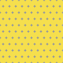 Gray twinkles seamless pattern on yellow background. Colors of the year 2021. Cute gray twinkles on yellow background