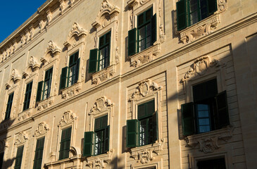 Baroque Facade Of The Auberge De Castille, The Office Of The Prime Minister, Valletta, Malta