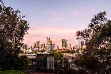 Fototapeta na wymiar morning light on sydney city
