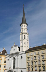 Fototapeta na wymiar Church Of St Michael On Michaelerplatz Square, Vienna, Austria