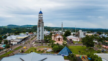 Obraz premium Aerial view of the city of Ametista do Sul, in the state of Rio Grande do Sul, Brazil