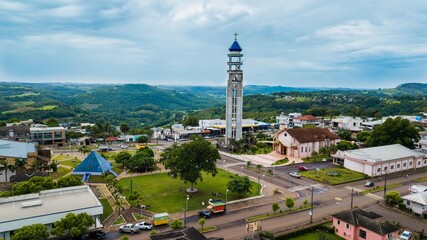 Fototapeta na wymiar Aerial view of the city of Ametista do Sul, in the state of Rio Grande do Sul, Brazil