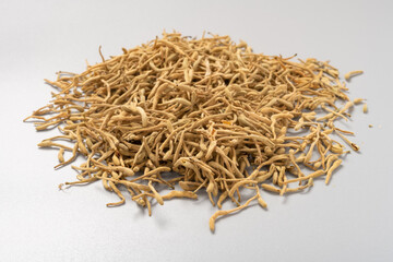 side view herb JinYinHua or Lonicerae Japonicae Flos or Japanese Honysuckle Flower Bud