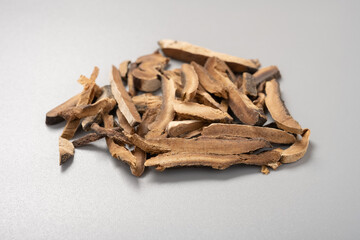 side view herb HuaJuHong or Citri Grandis Exocarpium or Tomentose Pummelo Peel