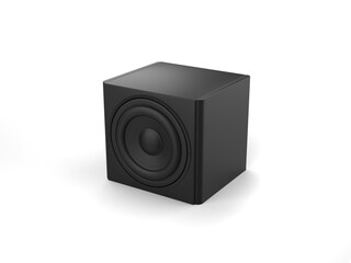 Small black cube sub woofer music speaker - 3D Illustration
