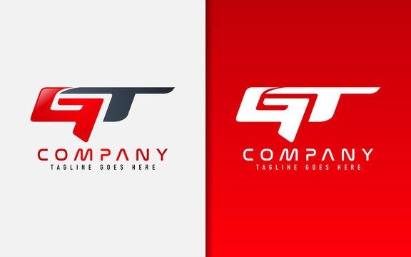 Abstract Initial Letter G and T Modern Logo Design.