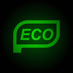 Eco light sign on car dashboard vector illustration.