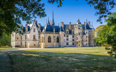 The beautiful Meillant castle in the Berry region (France). This castle part medievalpart gothic is...