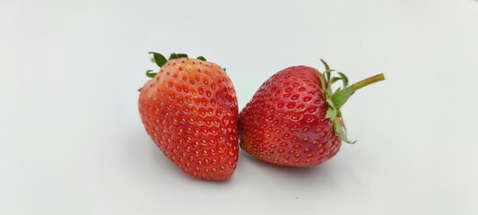 strawberries on a white background