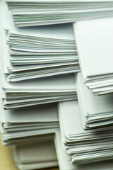 pile of paper documents in the office