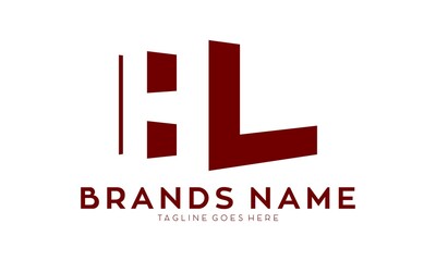 Letter HL unique vector logo