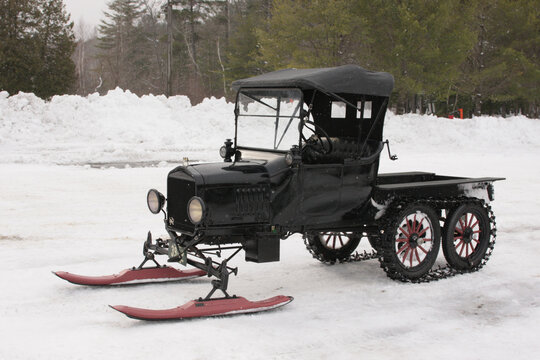 The original Snowmobile built around a Model T Ford.