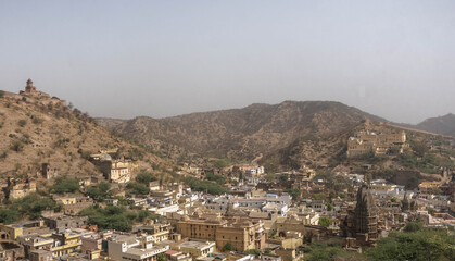 Amer scenic area in Jaipur is located in the hills.
