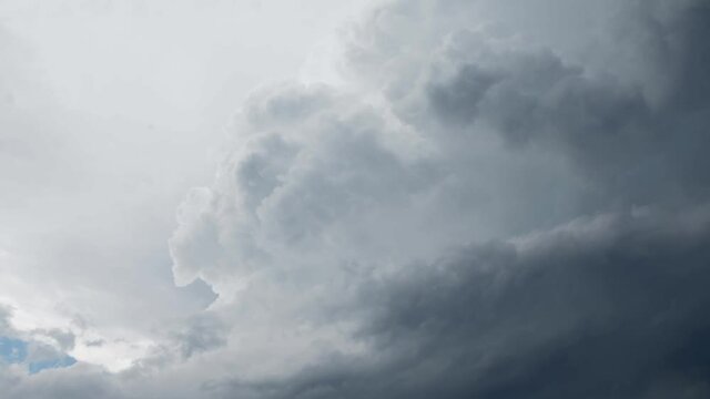 Thunder clouds rotating in a time lapse