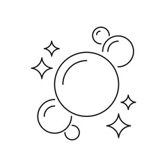 Bubbles soap line icon, isolated on white background