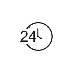 Fototapeta na wymiar 24 hours service icon symbol sign vector