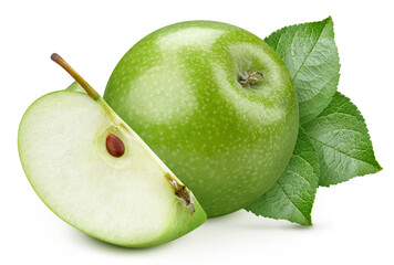 Isolated apple with leaf