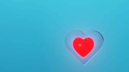 Fototapeta na wymiar 3D Render, Valentine's Day Hearts Background. Copy space romantic background