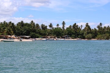 Ilha de Boipeba, boat, beach, sea, ocean, water, sand, sky