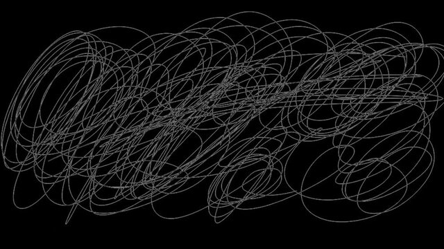 Doodle on a black background, chaotic line. abstract background.