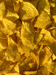 freshly baked homemade tortilla chips drying in the natural sunlight