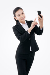 Fototapeta premium Oriental fashion business woman calling