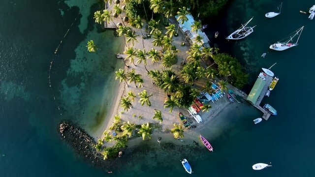 small beach off the coast of the Caribbean island Saint Lucia.