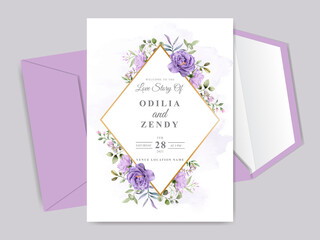 beautiful and elegant floral hand drawn wedding invitation card template