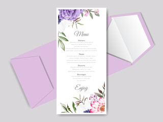 Fototapeta premium beautiful and elegant floral hand drawn wedding invitation card template