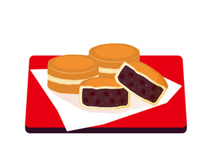 大判焼きのベクターイラスト　今川焼