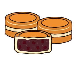 大判焼きのベクターイラスト　今川焼