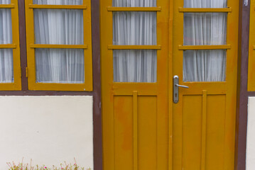 closed old vintage wooden door