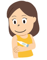 ワキで体温を測るイラスト