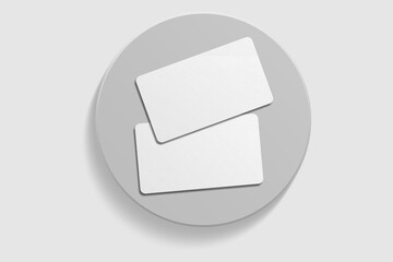 Realistic blank rounded corner business card illustration for mockup