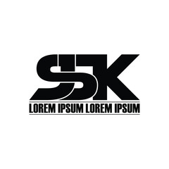 SJK letter monogram logo design vector